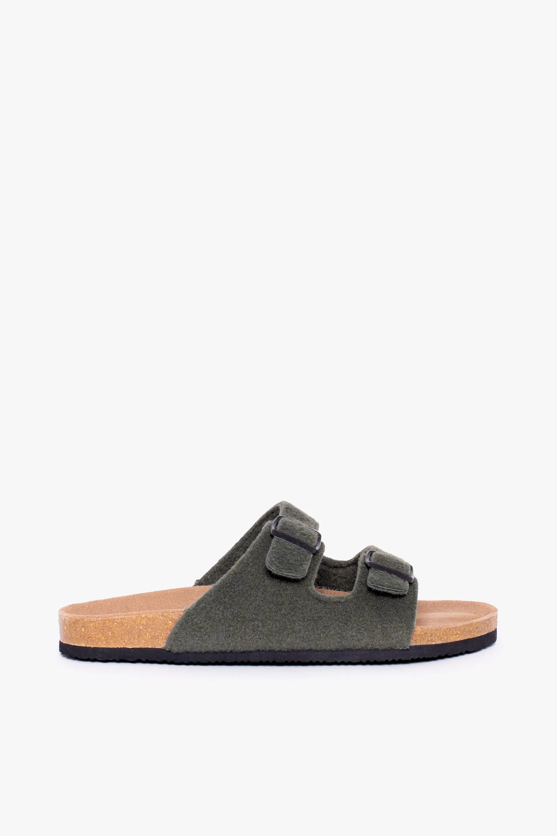 Khaki Felt Sandals