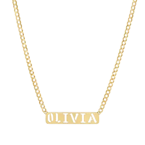 Kids Cuban Link Custom Nameplate Necklace