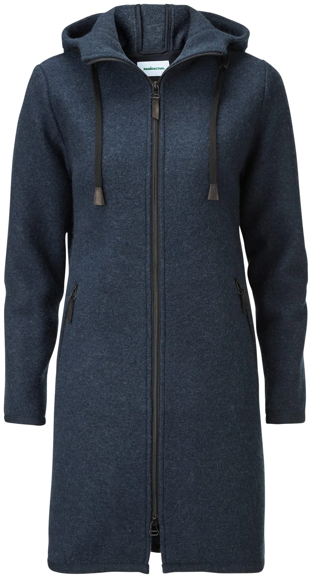 Ladies Wool Wool Coat, Blue melange | Manufactum