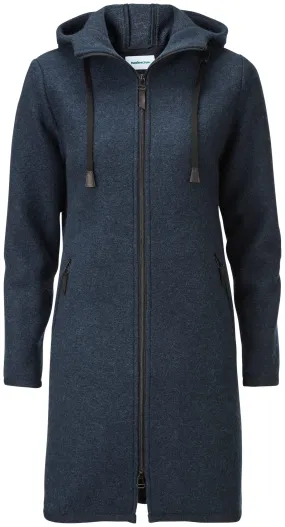 Ladies Wool Wool Coat, Blue melange | Manufactum