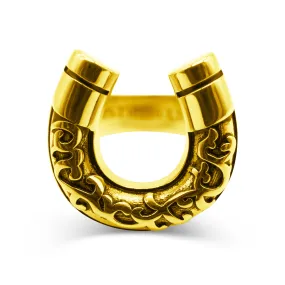 Lucky Charm Horseshoe Ring Gold