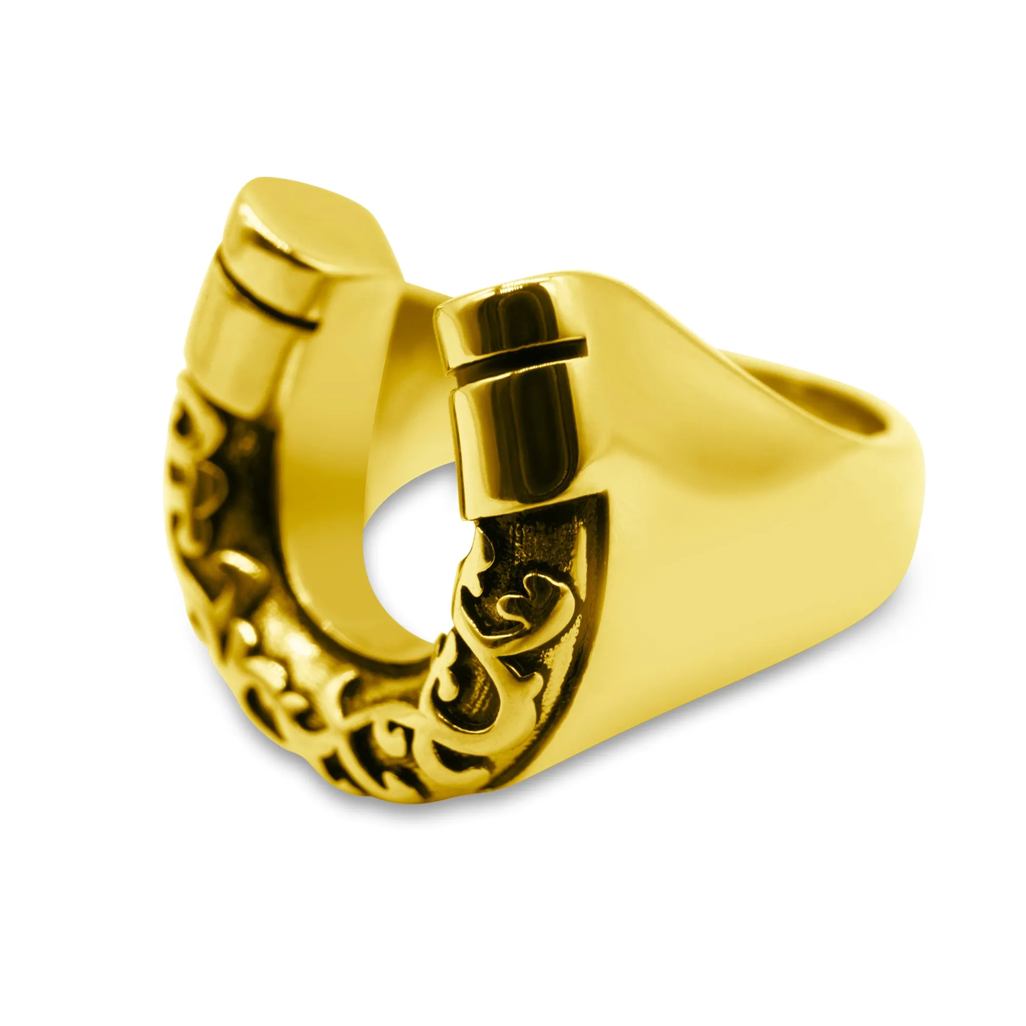 Lucky Charm Horseshoe Ring Gold