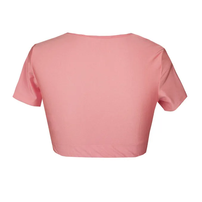 LYCRA CROP TOP Woman Pink Bonbon