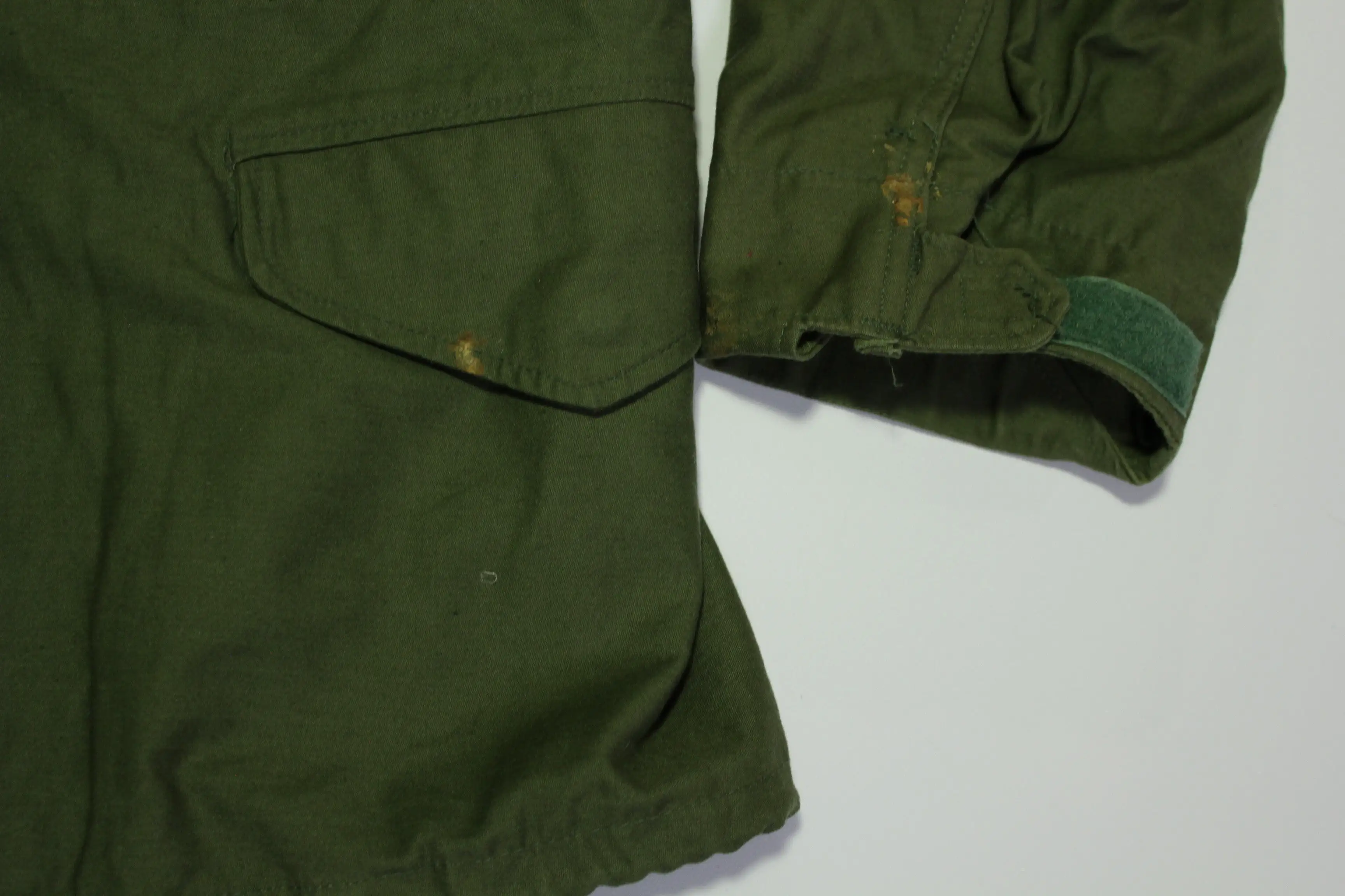 M-65 Vintage 1985 Cold Weather Field Jacket w/ Hood OG-107 80s Army Coat