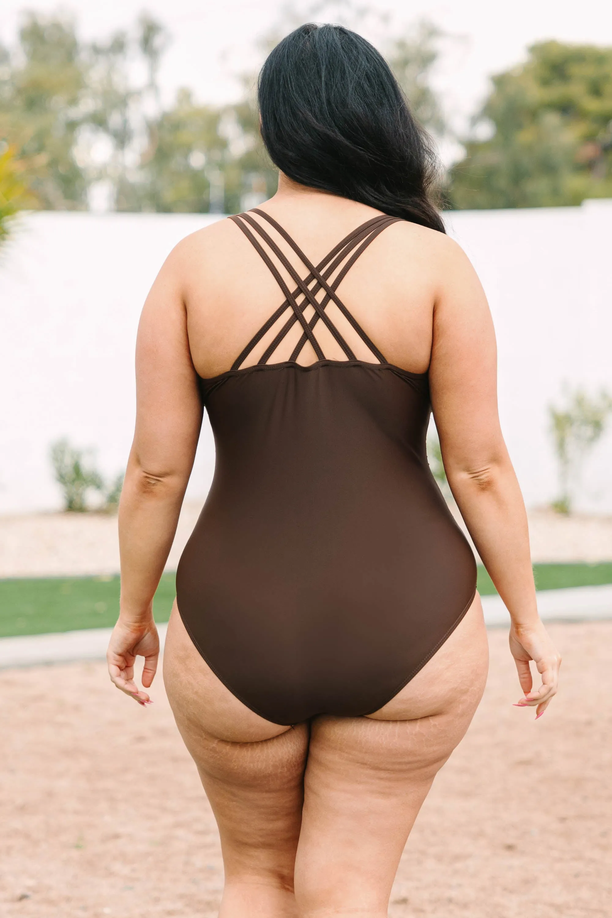 Meet You At The Lake Swimsuit, Brown