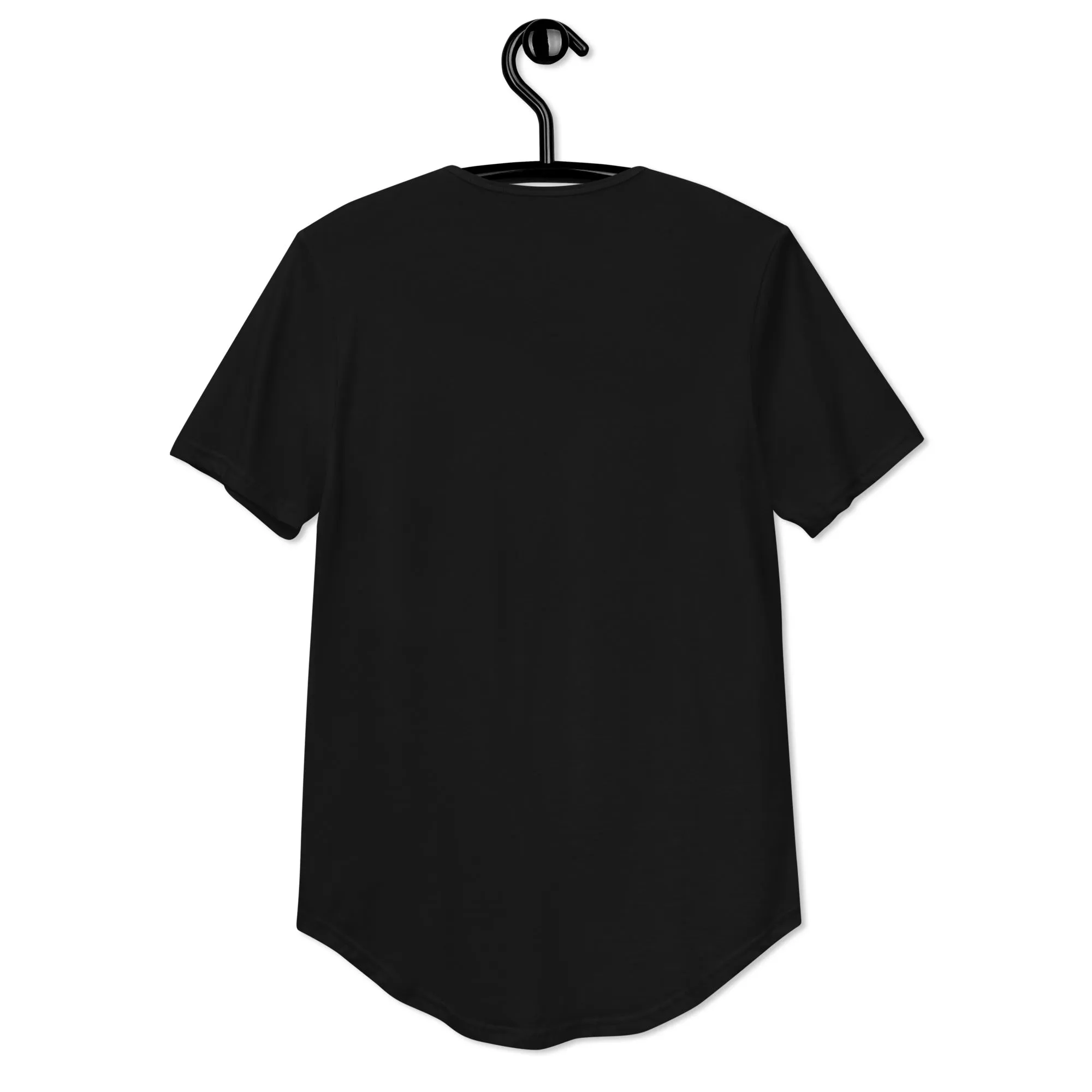 Men's Gerald Black Regular Fit Curved Bottom Hem Statement T-Shirts