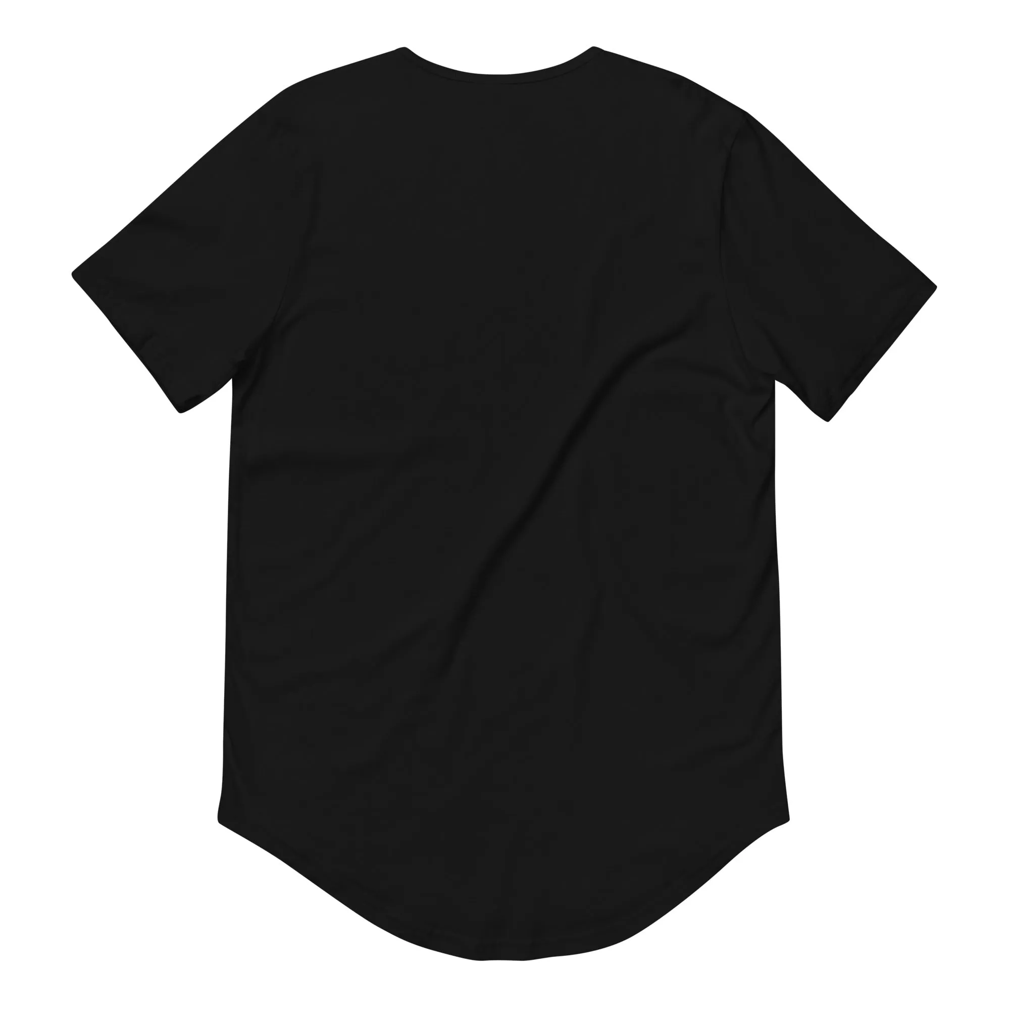 Men's Gerald Black Regular Fit Curved Bottom Hem Statement T-Shirts