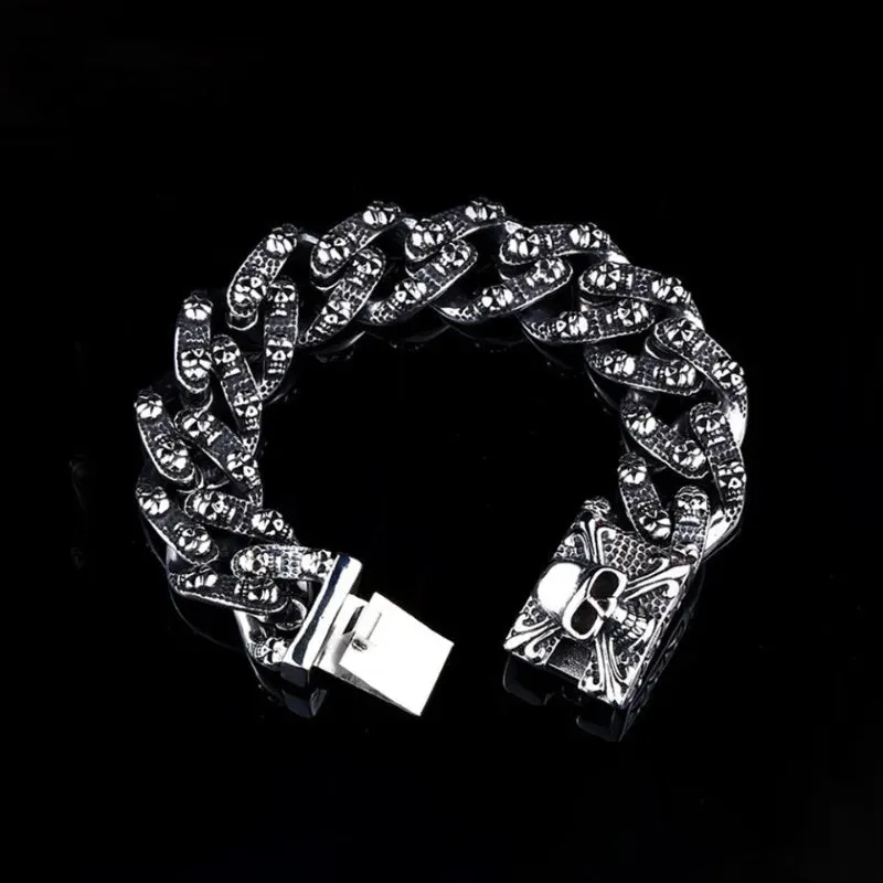 Men's Vintage Punk Gothic Stainless Steel Domineering Skeleton Bracelet