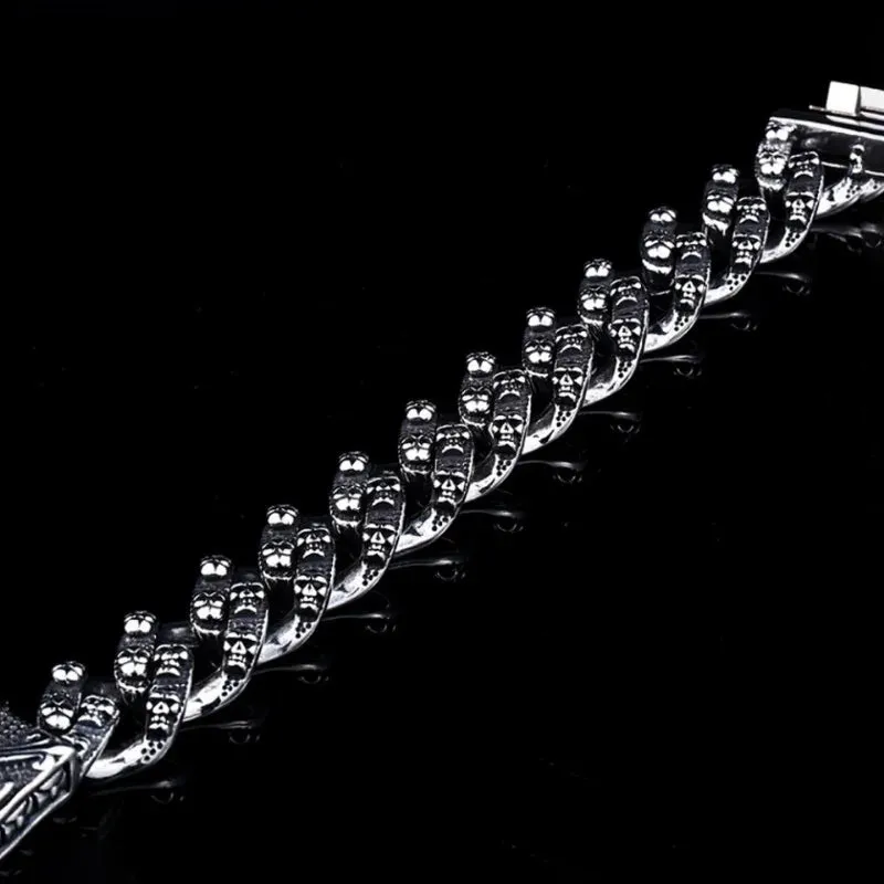 Men's Vintage Punk Gothic Stainless Steel Domineering Skeleton Bracelet