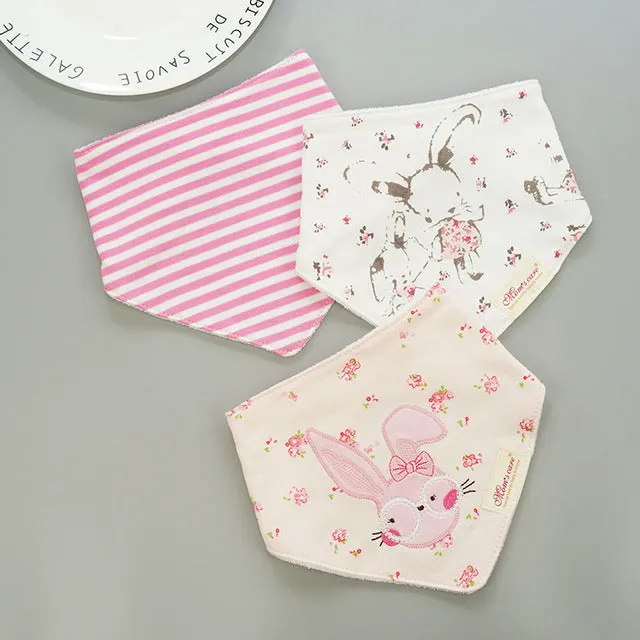 [Momscare] 3 Pcs/lot Fashion Newborn Baby Bibs Waterproof Kids Girls And Boys Cotton Triangle Children Feeding Accessories