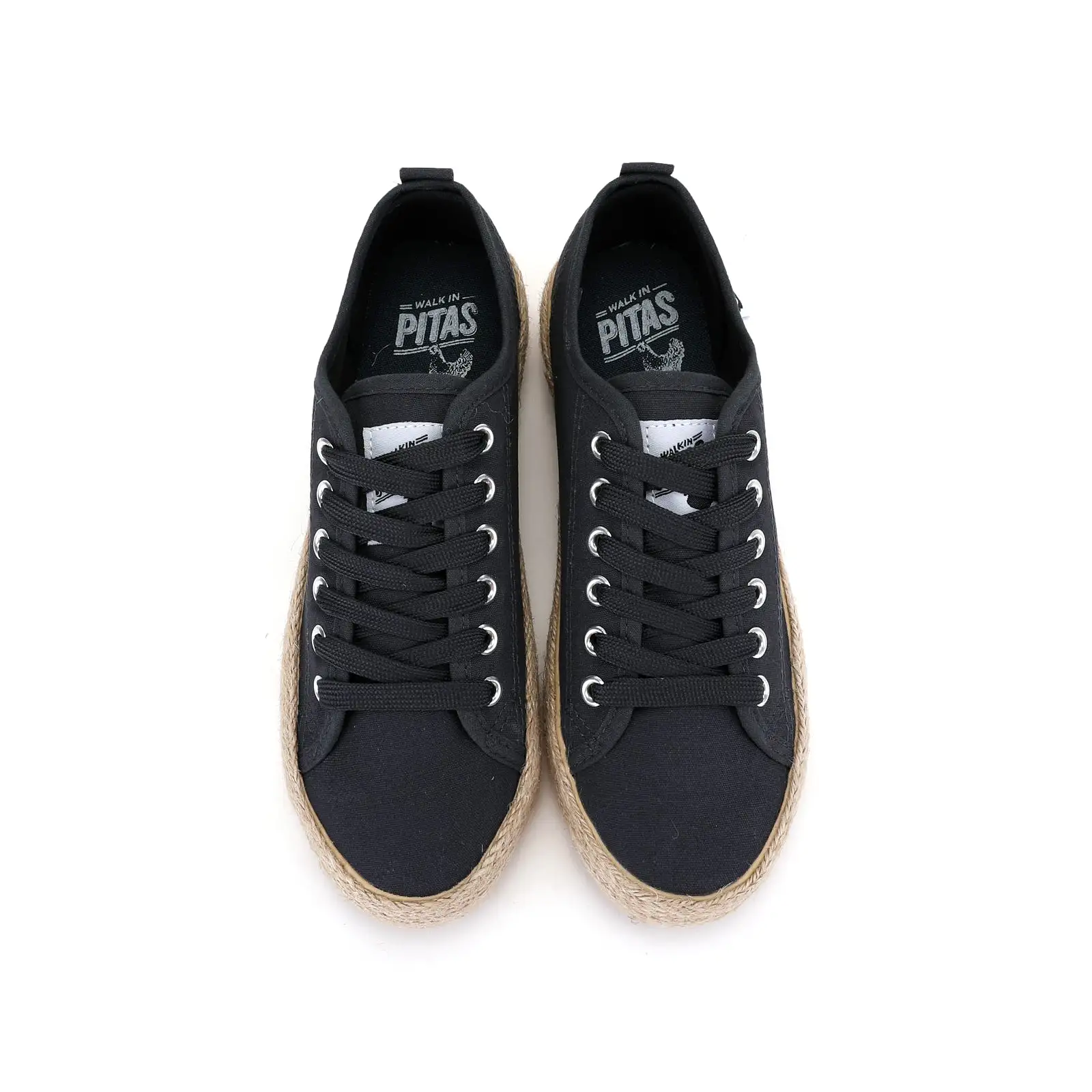 Navy blue canvas lace-up espadrille sneakers