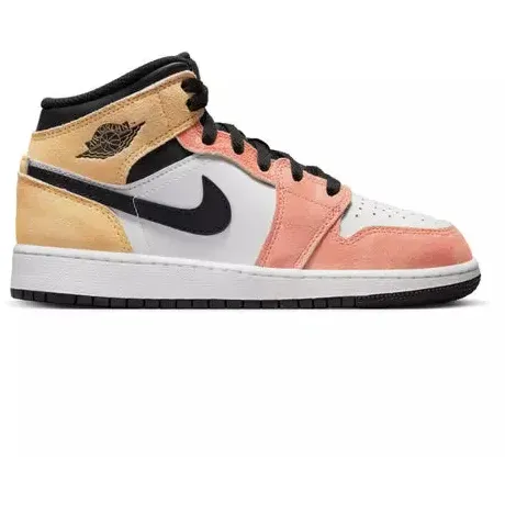 Nike Kid's Air Jordan 1 Mid SE Shoes - Magic Ember / White / Black / Sundial