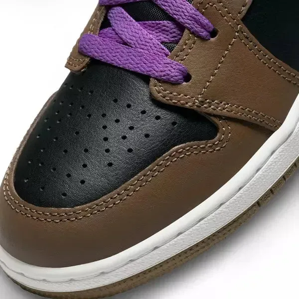 Nike Kid's Air Jordan 1 Mid Shoes - Palomino / Wild Berry / Black / White