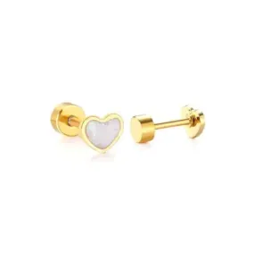 Nora Heart Screwback Studs