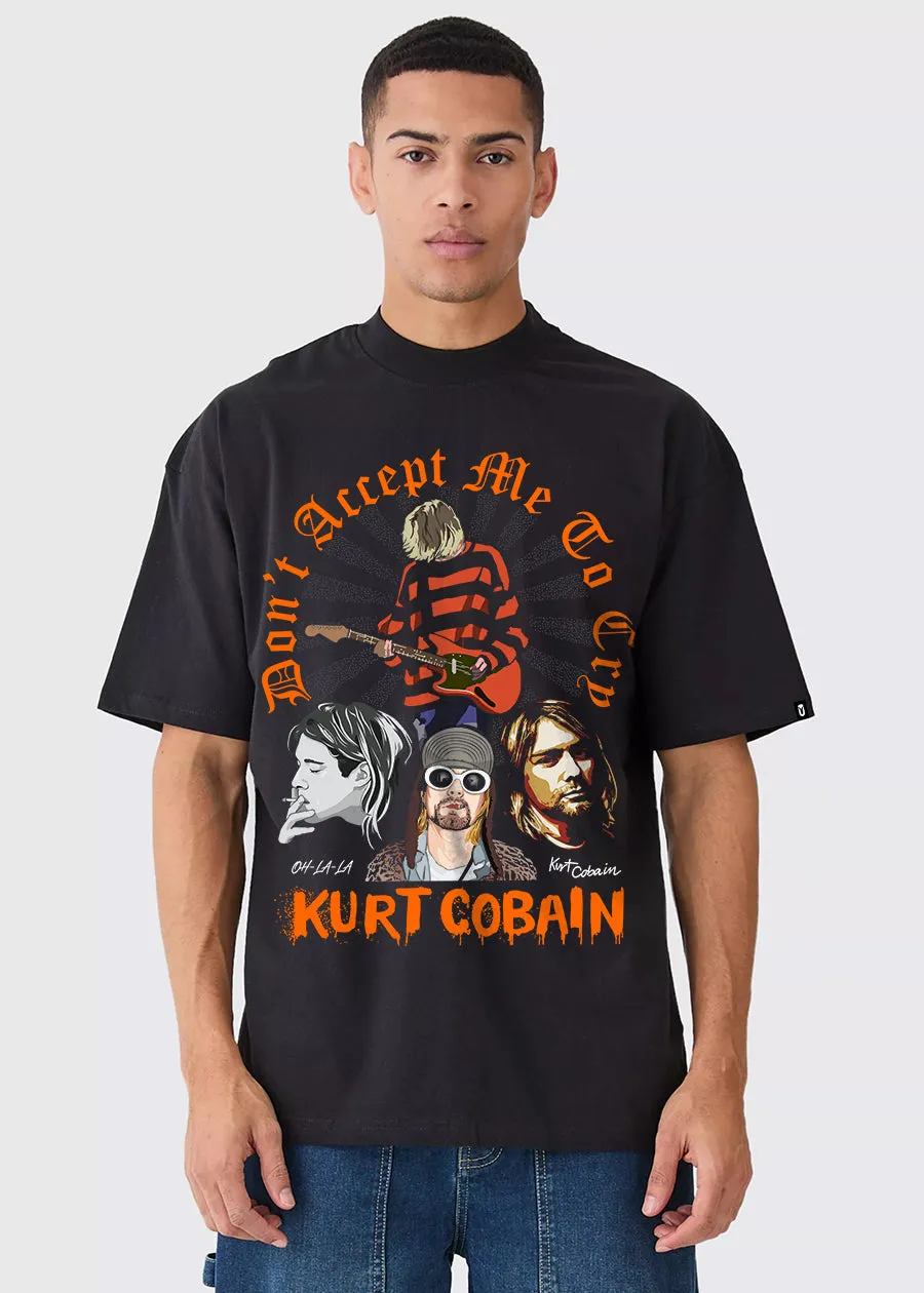 OH-LA-LA Cobain Men Oversized Printed T-Shirt