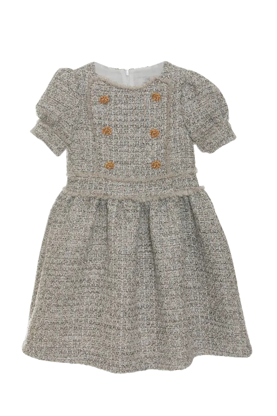 Patachou Girls Gold Dress - Grey