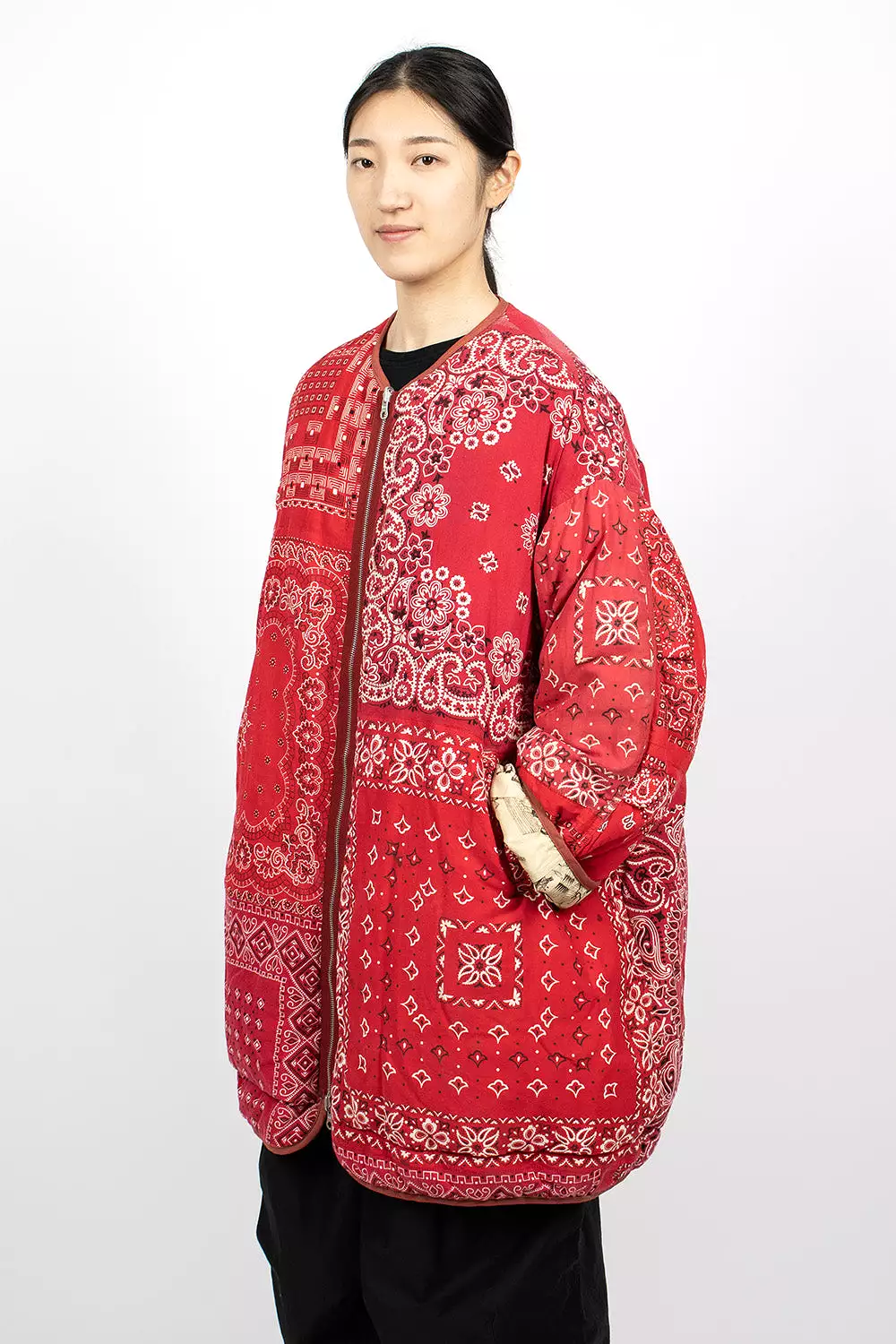 Reversible Liner Coat Bandana Red