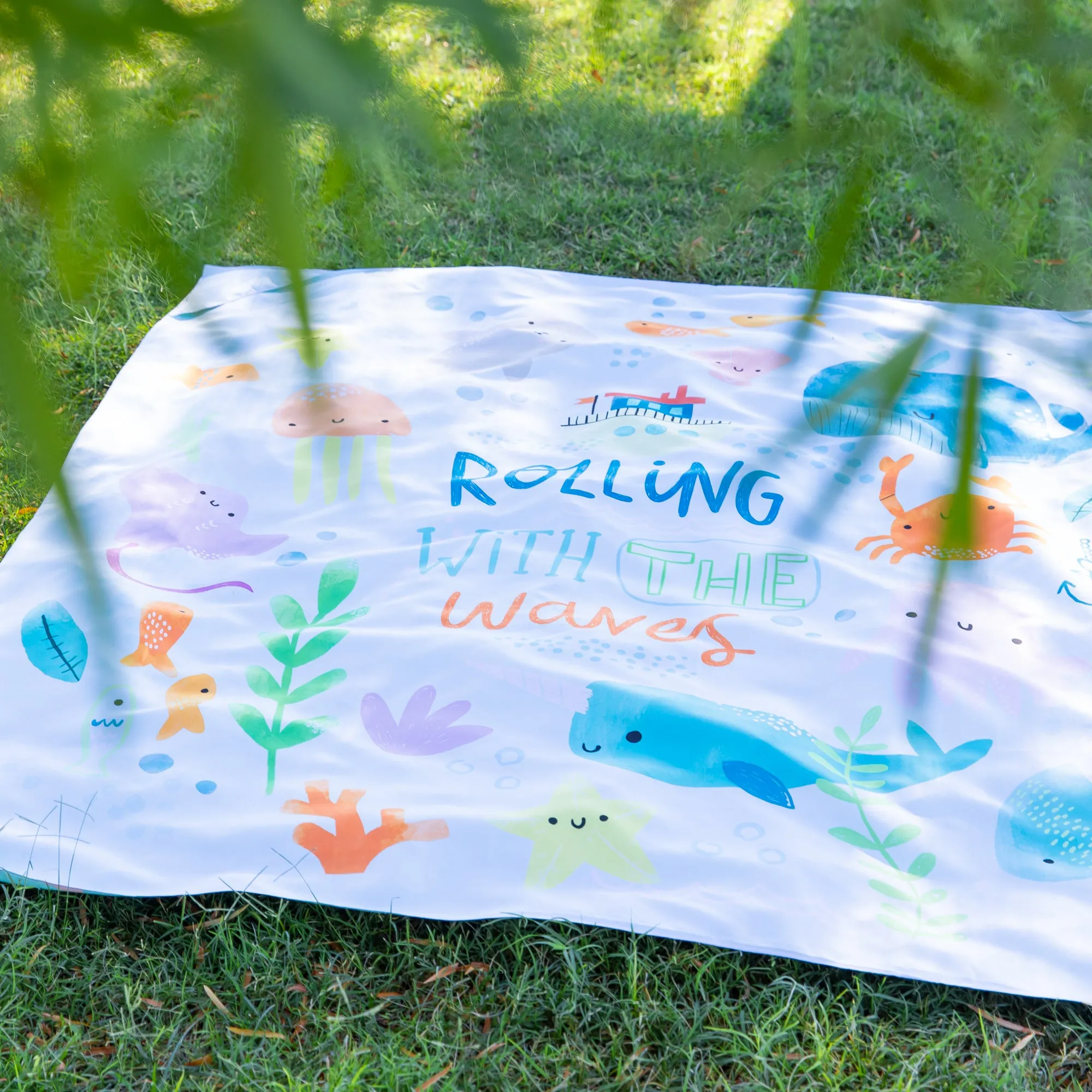 Reversible Roll & Go Blanket, Rolling with the Waves