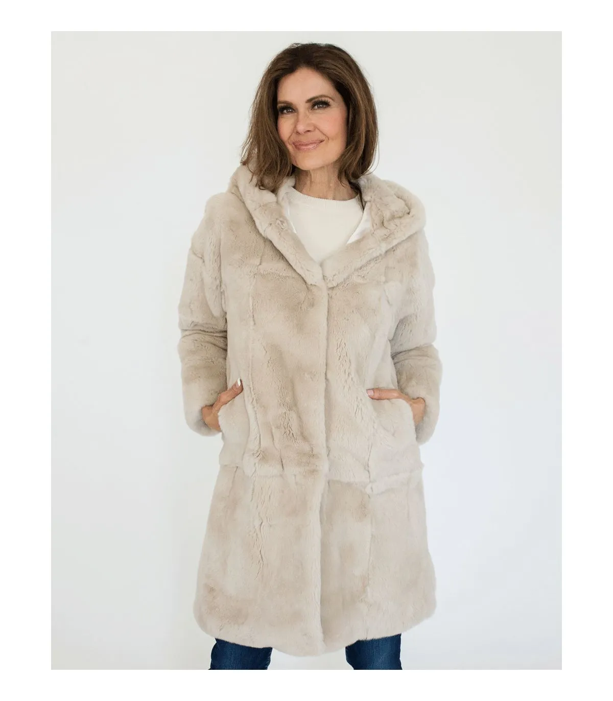 Rex Rabbit Hooded Coat at FurSource.com