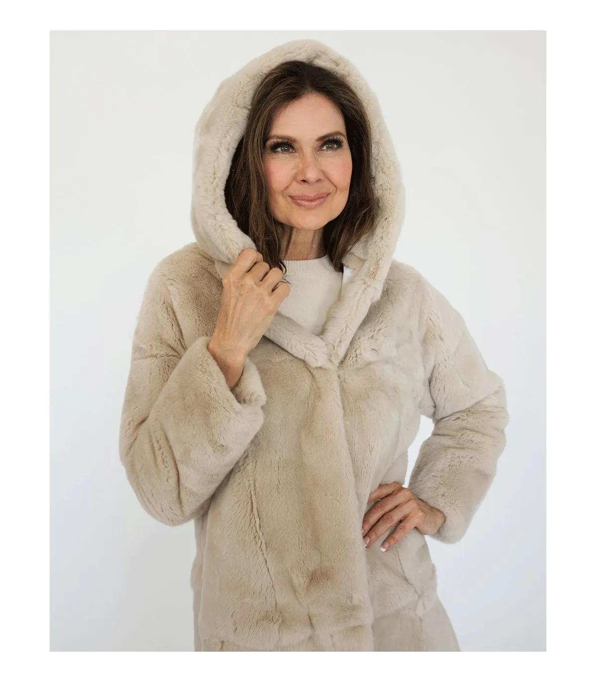 Rex Rabbit Hooded Coat at FurSource.com