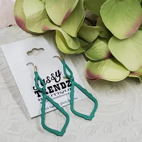 Sadie Teal Green Double Teardrop Earrings