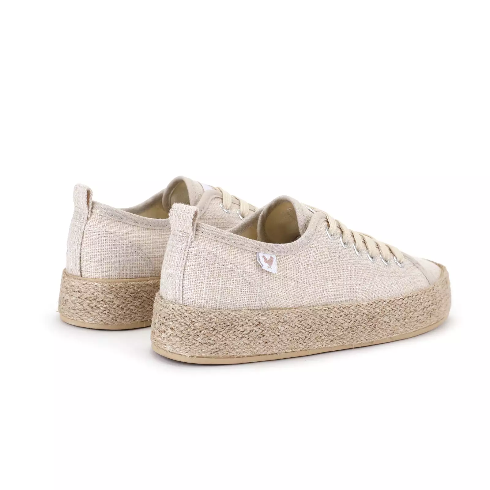 Sandy linen lace-up espadrille sneakers