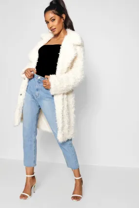 Shaggy Faux Fur Look Coat