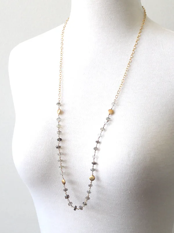 Smoky Quartz Slip-On Chain Necklace