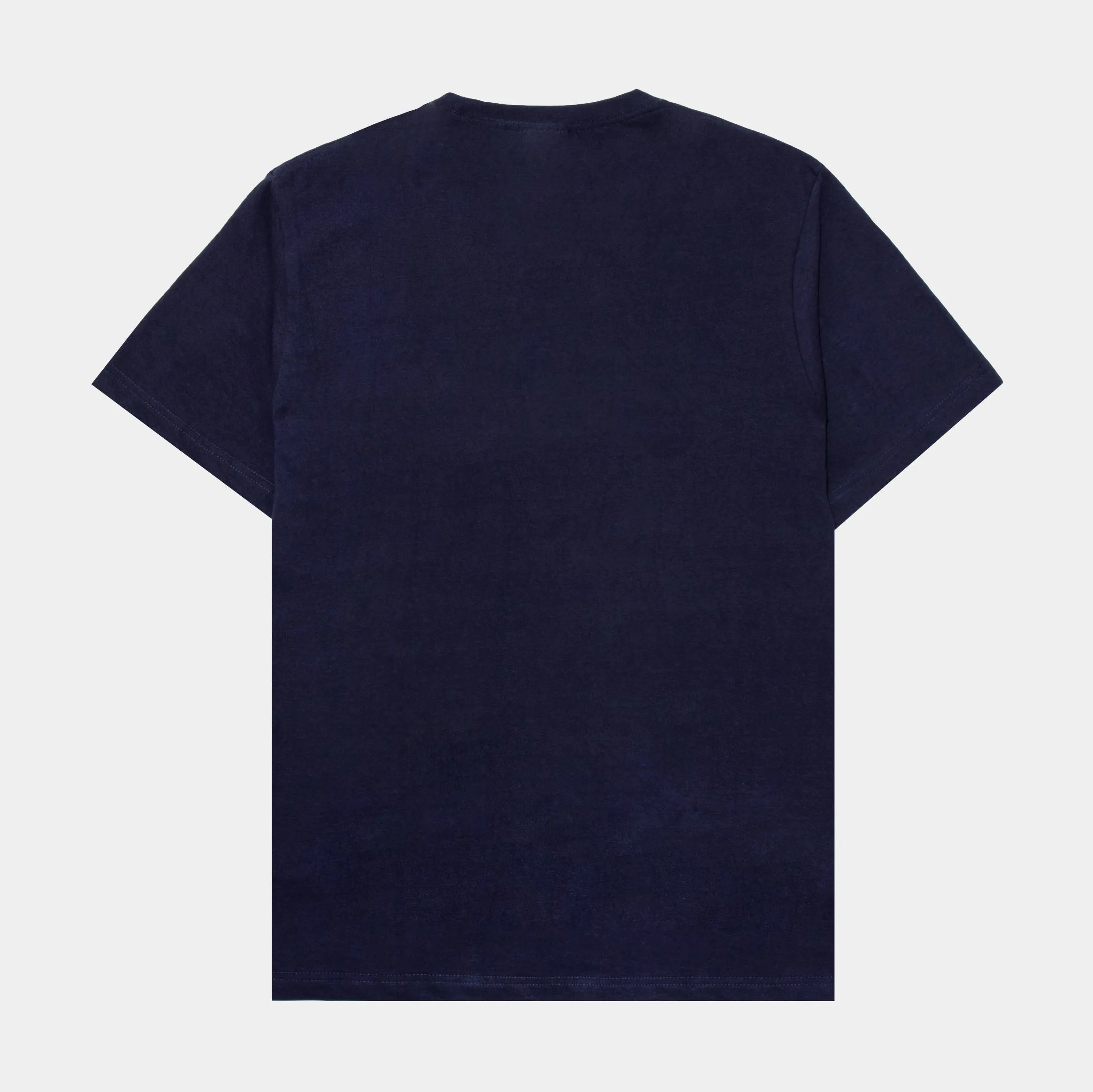 Solid Novelty Mens Short Sleeve Shirt (Navy Blue)