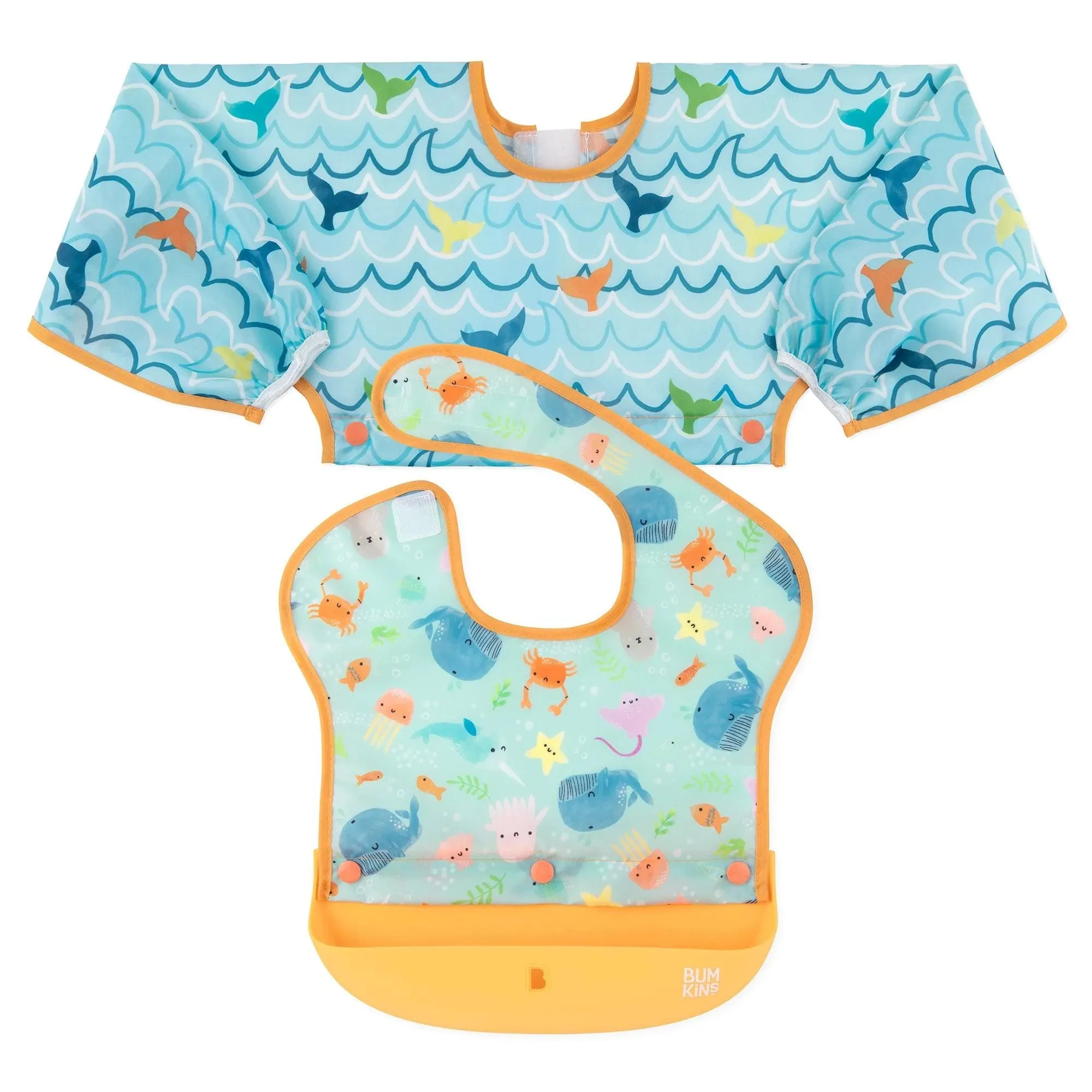 Swap Pocket Bib: Ocean Life & Whale Tail