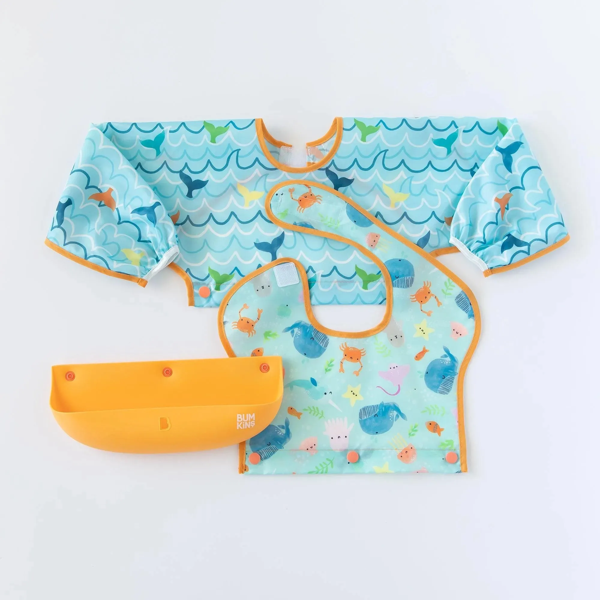 Swap Pocket Bib: Ocean Life & Whale Tail