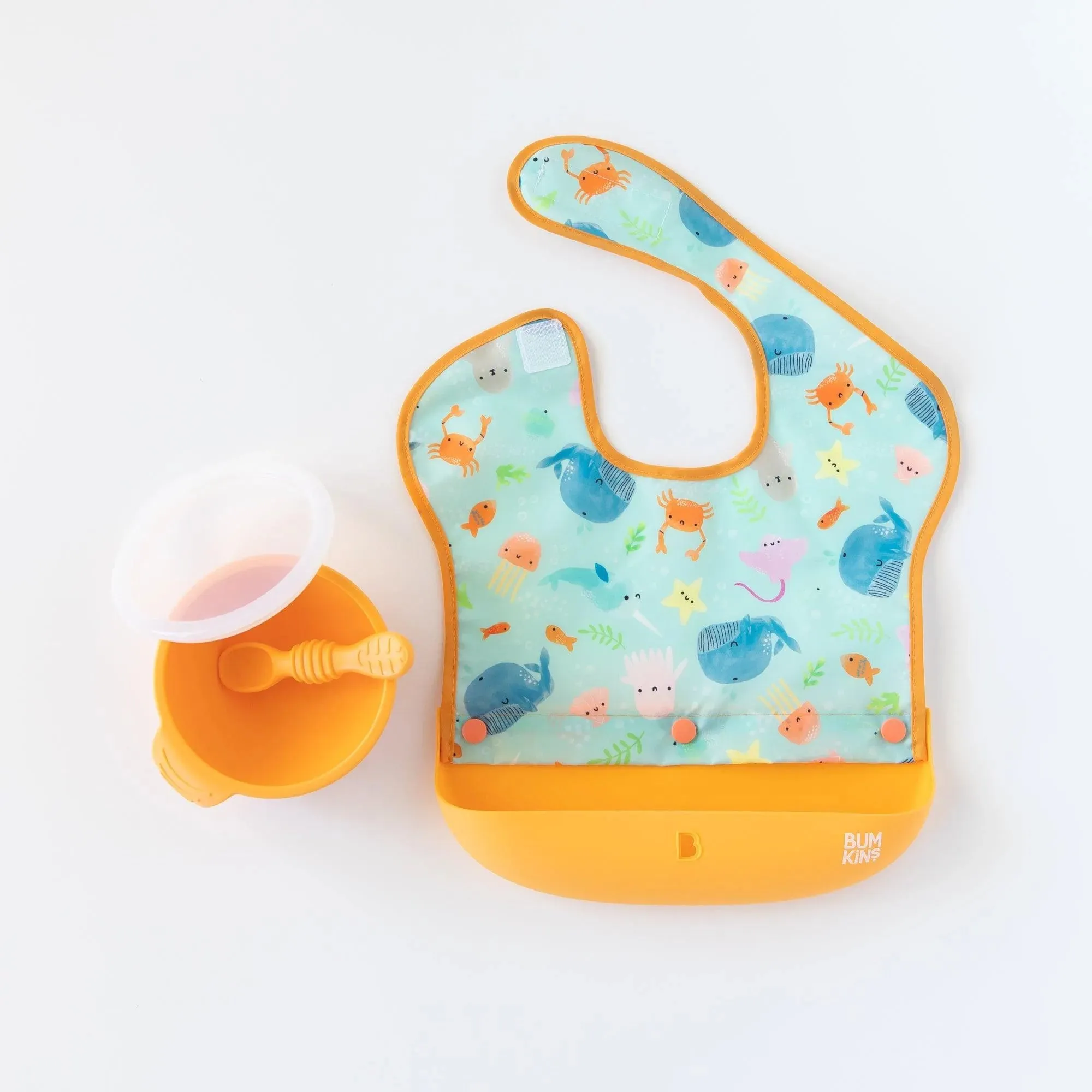 Swap Pocket Bib: Ocean Life & Whale Tail