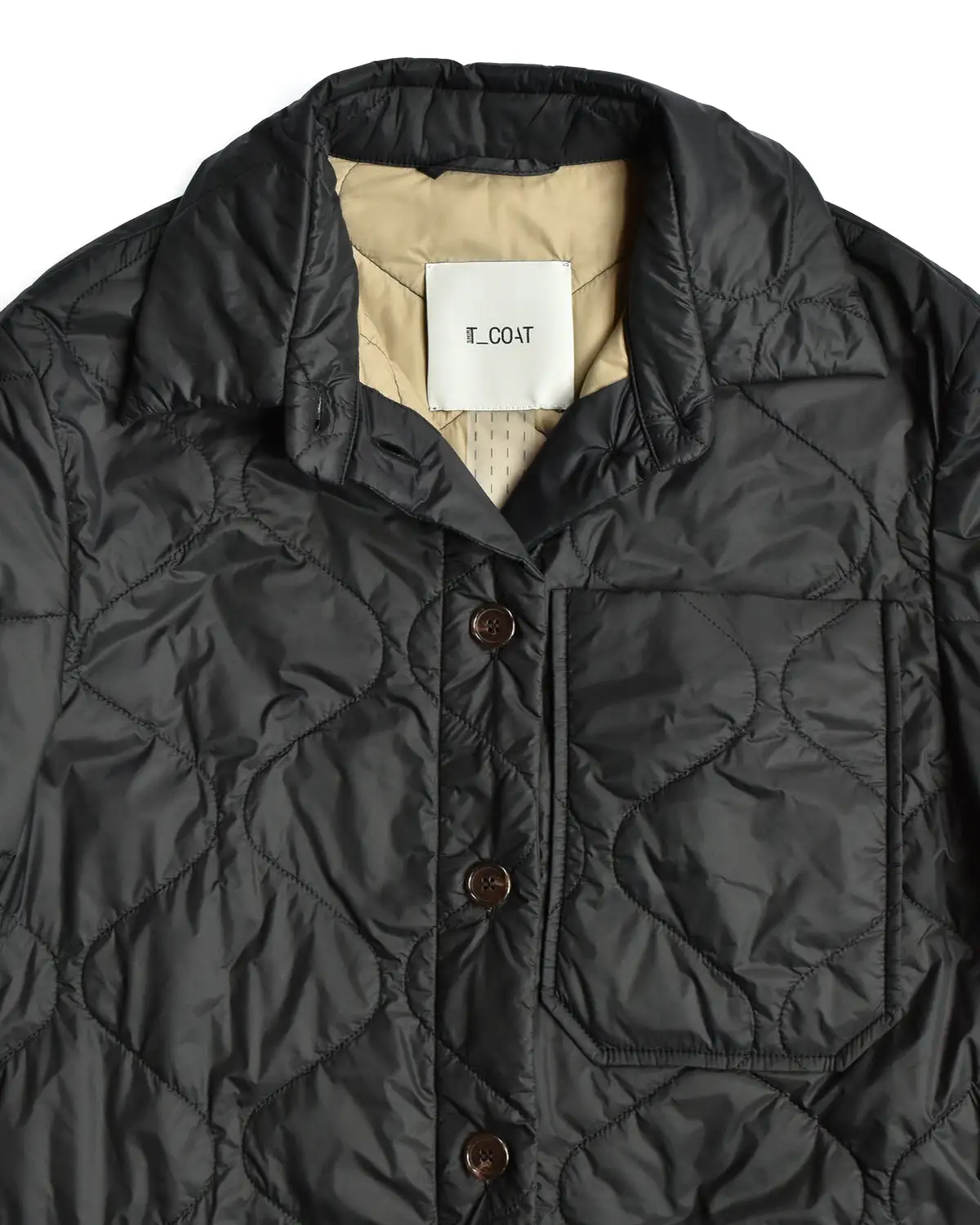 T-Coat Black Quilted Light Puffer