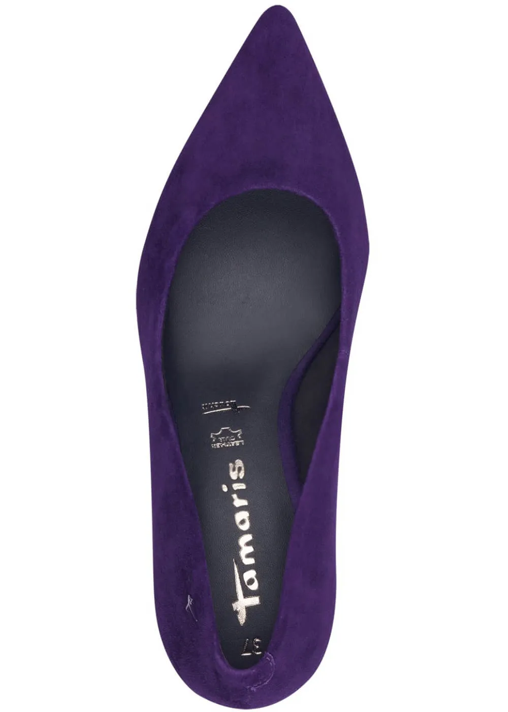 Tamaris Tess Suede Leather 80's Pumps Purple