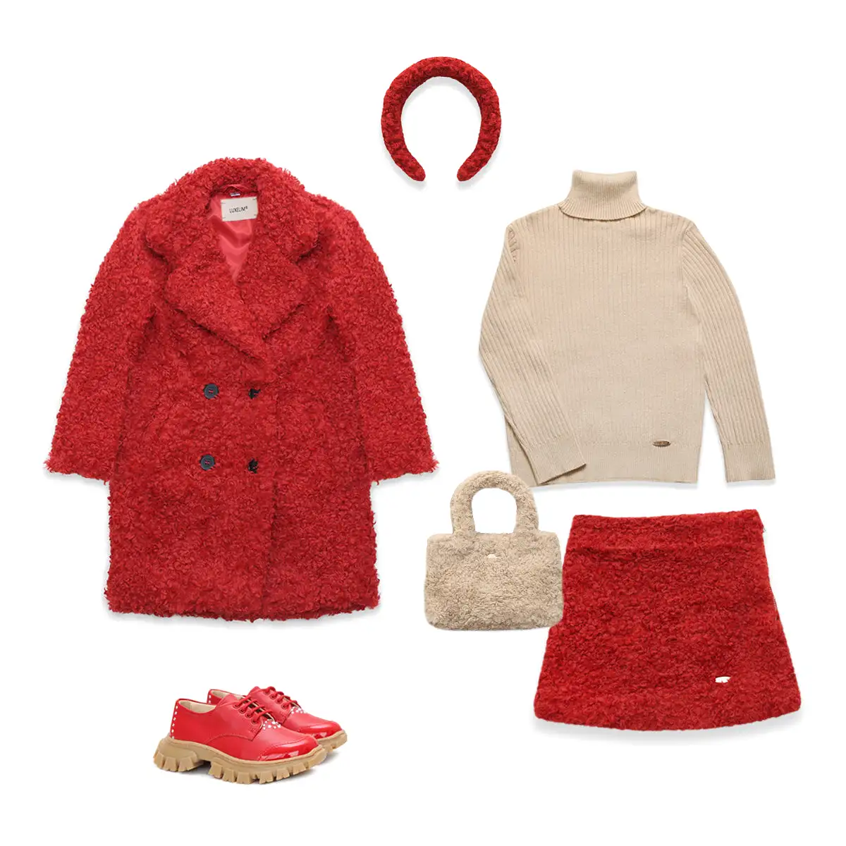 Teddy Coat red