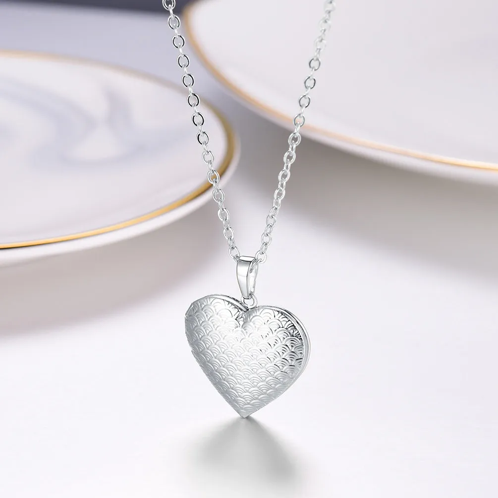 U7 Jewelry Personalized Ripple Heart Photo Locket Necklace For Women