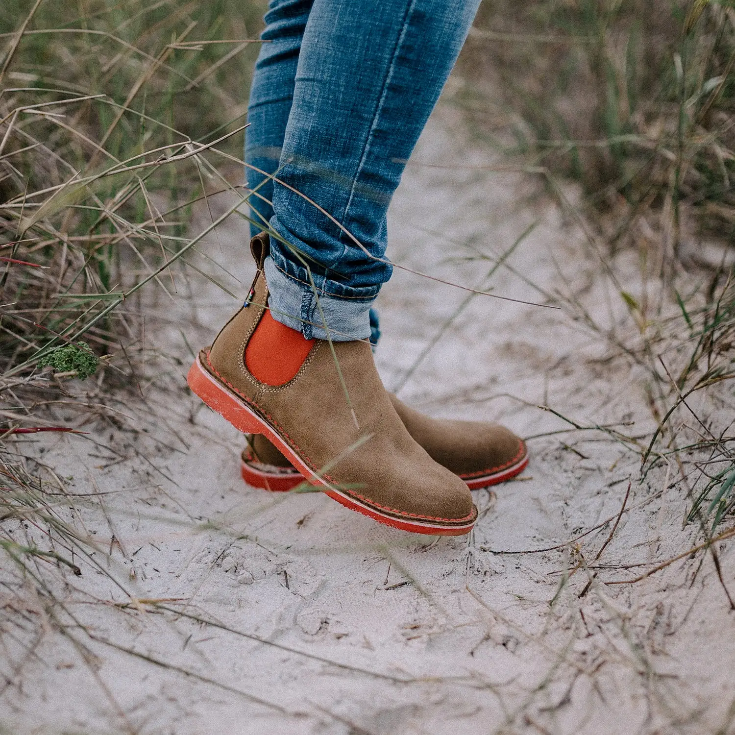 Veldskoen Chelsea Boot Pinotage (Red Sole)