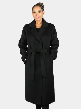 Woman's Black Cashmere Wool Coat - Day Furs