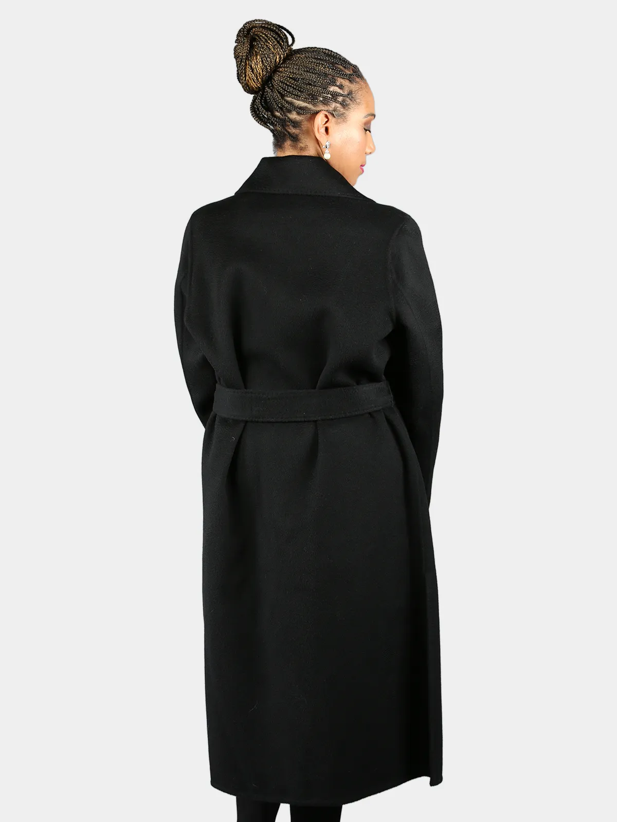 Woman's Black Cashmere Wool Coat - Day Furs