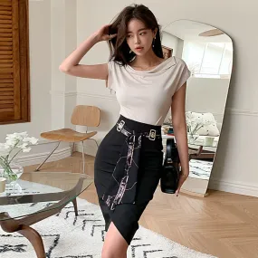 Women's Casual Summer Elegant Irregular Sheath Patchwork 2 Piece Set