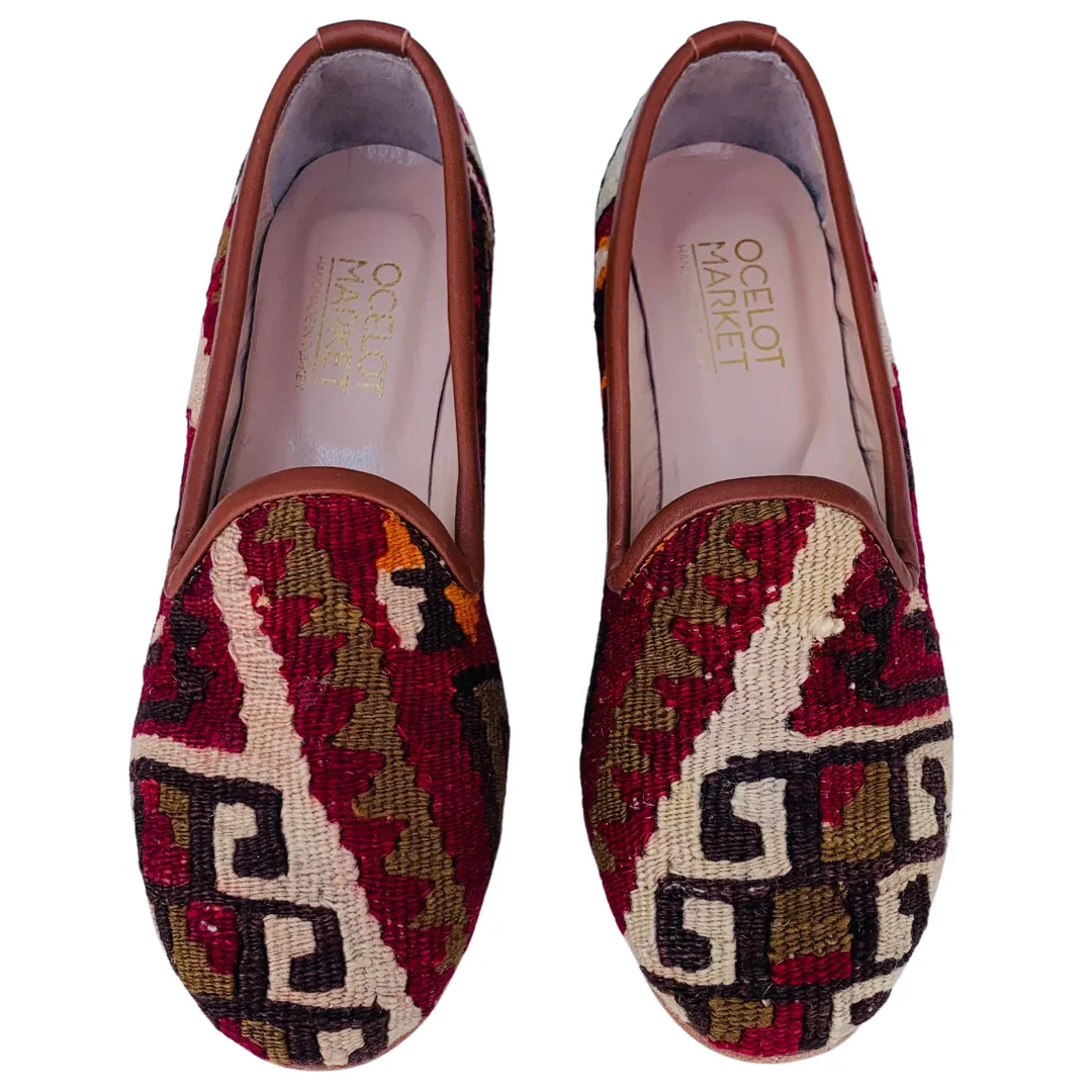 Women's Turkish Kilim Loafers | Brown Pattern