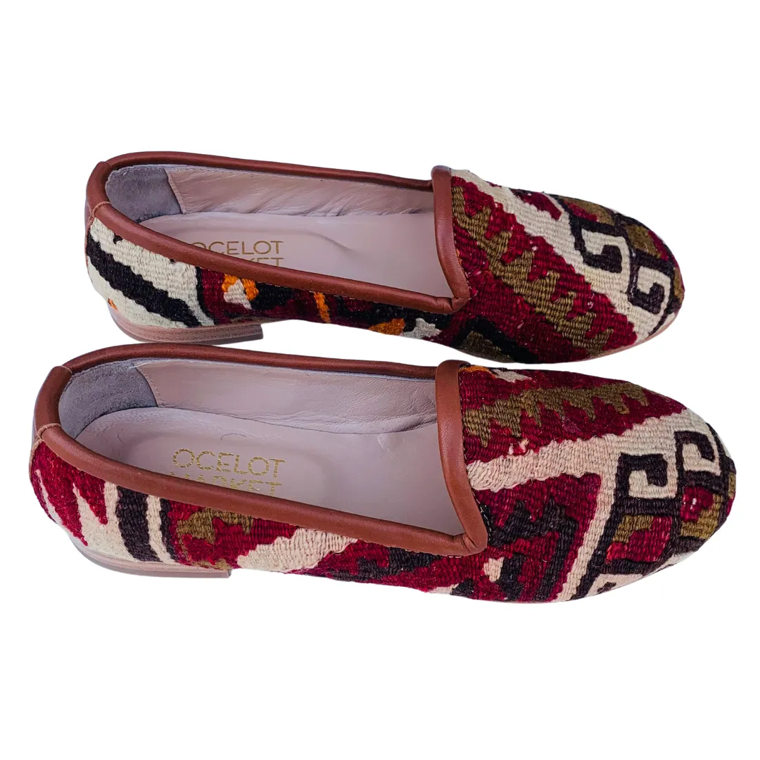 Women's Turkish Kilim Loafers | Brown Pattern