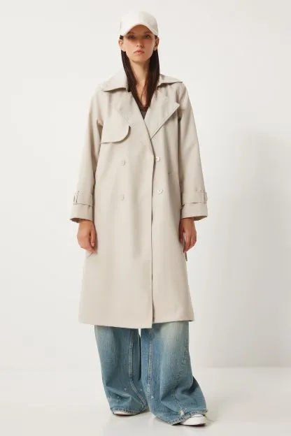 Women's Flowy Long Trench Coat