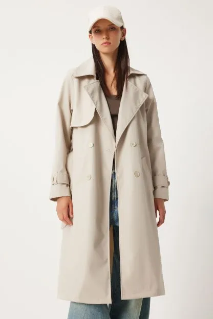 Women's Flowy Long Trench Coat