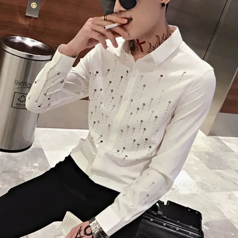 Xituodai Spring Autumn Casual Fashion Trend Personality Printing Blouse Hombre Long Sleeve Harajuku Y2K Long Sleeve Cardigan Shi