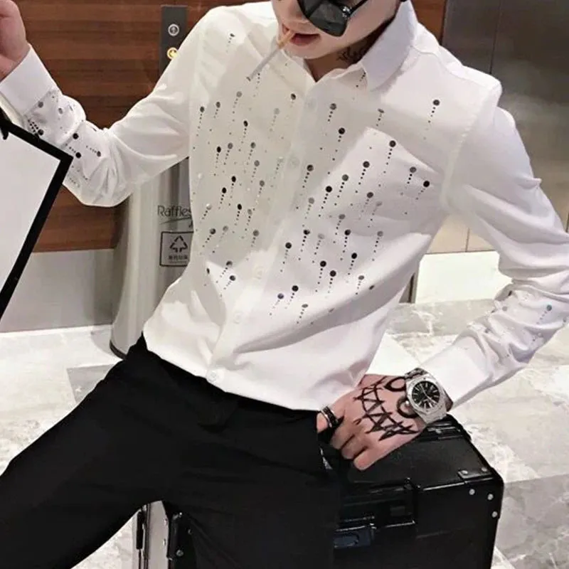 Xituodai Spring Autumn Casual Fashion Trend Personality Printing Blouse Hombre Long Sleeve Harajuku Y2K Long Sleeve Cardigan Shi