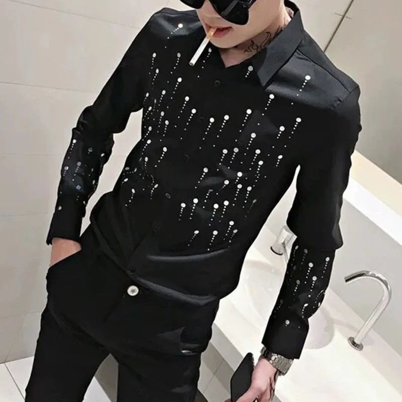 Xituodai Spring Autumn Casual Fashion Trend Personality Printing Blouse Hombre Long Sleeve Harajuku Y2K Long Sleeve Cardigan Shi