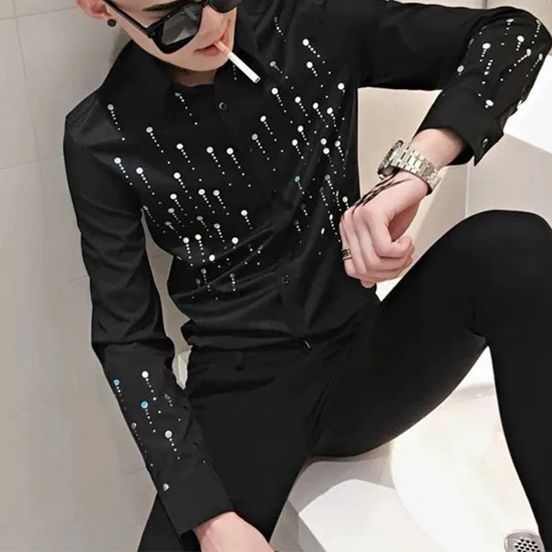 Xituodai Spring Autumn Casual Fashion Trend Personality Printing Blouse Hombre Long Sleeve Harajuku Y2K Long Sleeve Cardigan Shi