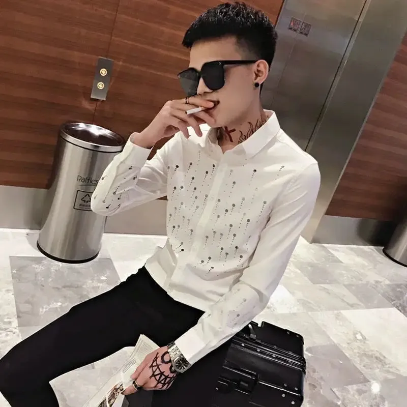 Xituodai Spring Autumn Casual Fashion Trend Personality Printing Blouse Hombre Long Sleeve Harajuku Y2K Long Sleeve Cardigan Shi