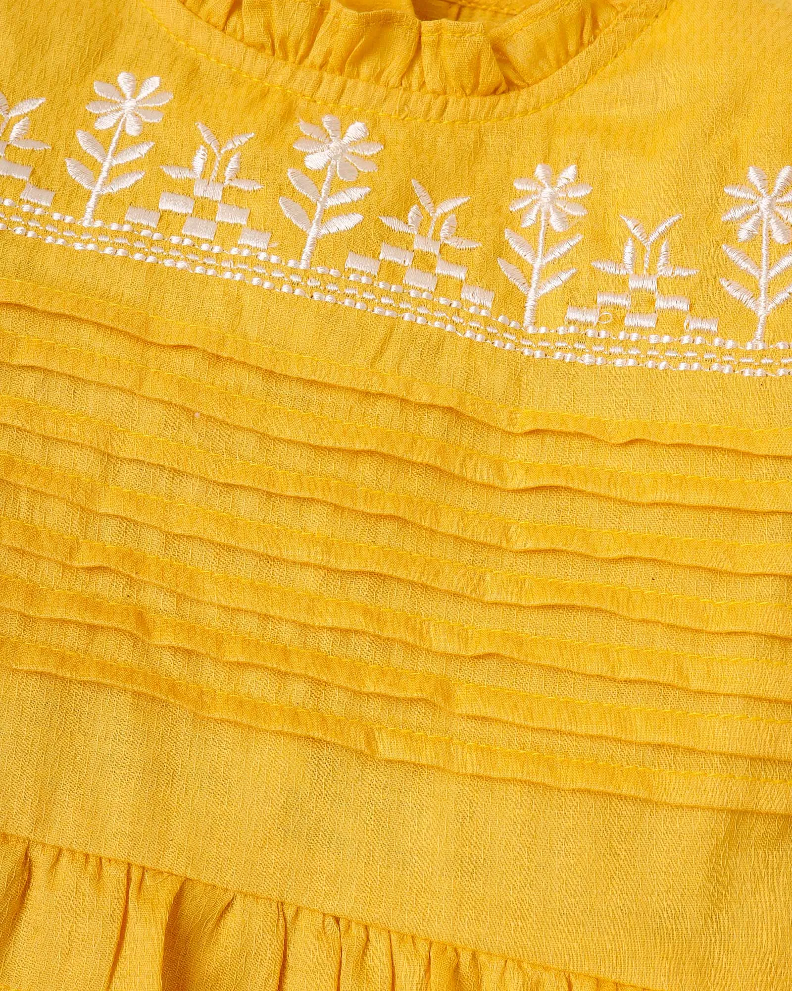 Yellow Embroidered Dress